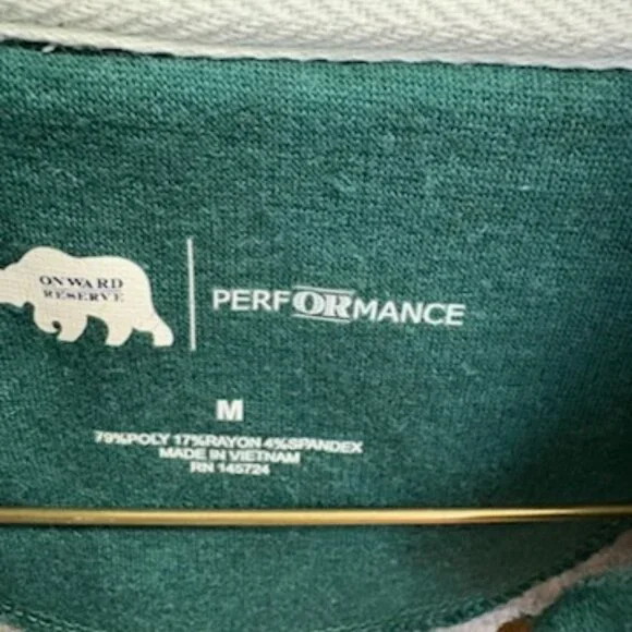 Onward Reserve Performance Men's Green 1/4-Zip Sweater M - Picture 3 of 8